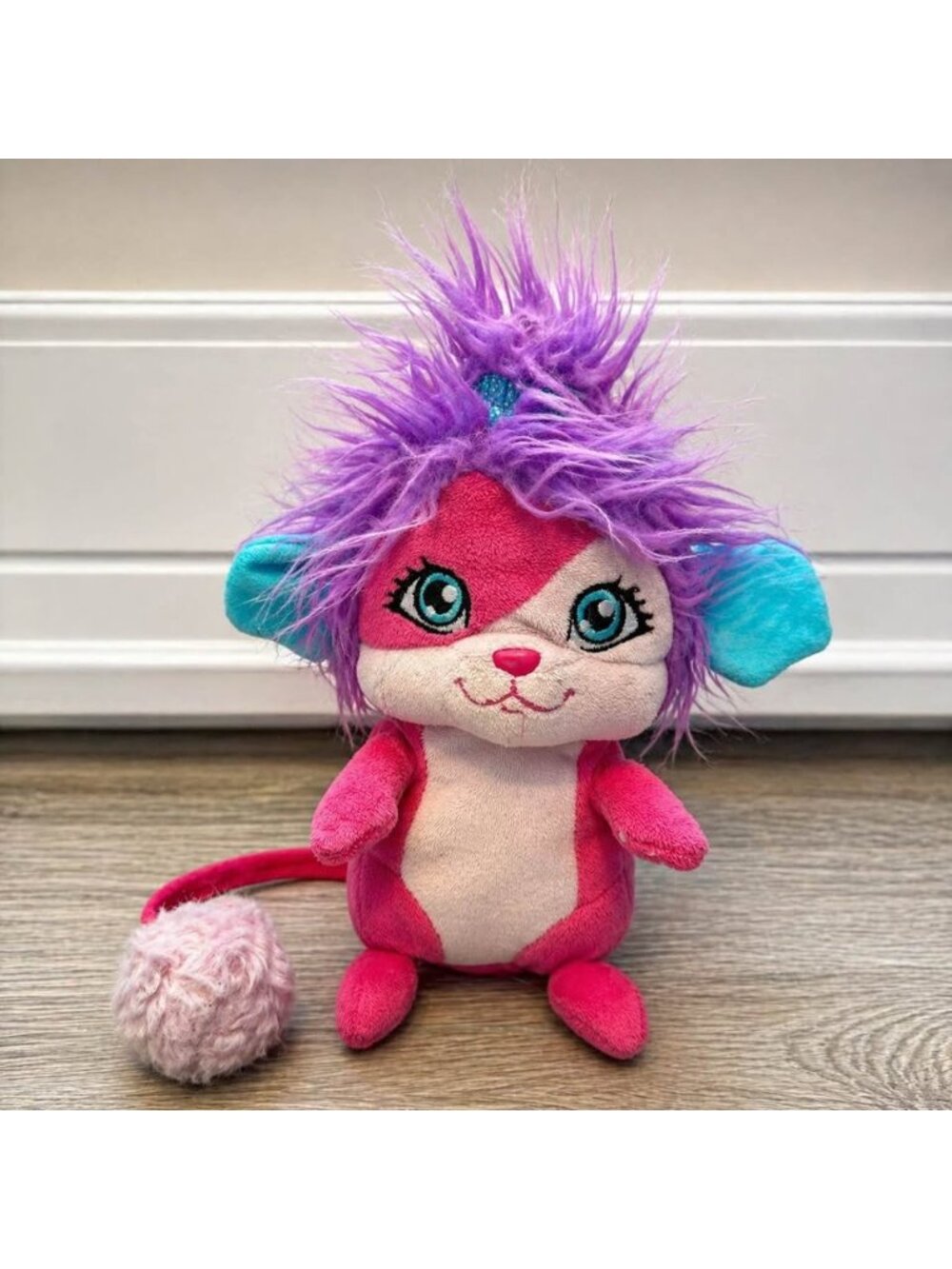 Vintage 2002 Popple Plush – Purple Hair – Y2K Toy